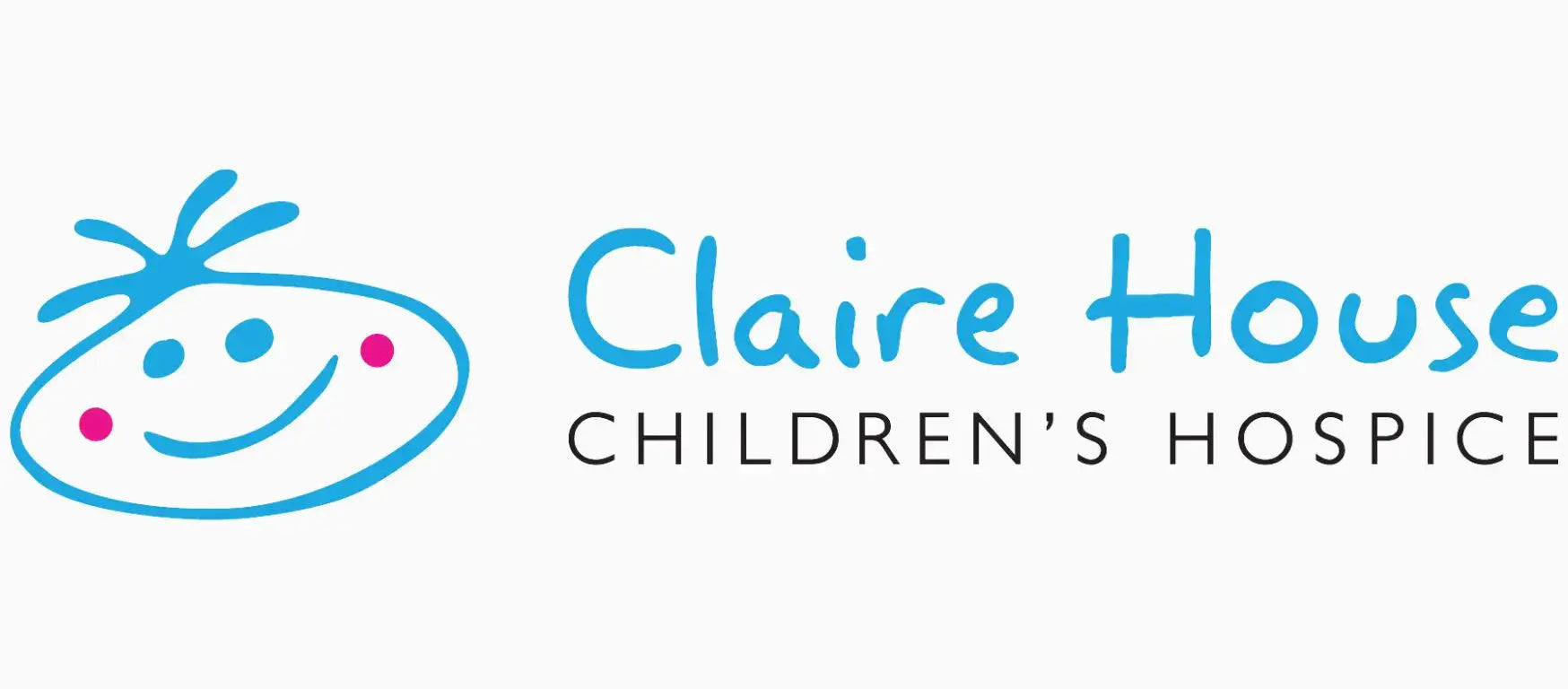 Claire House Children's Hospice logo featuring a smiling character design.
