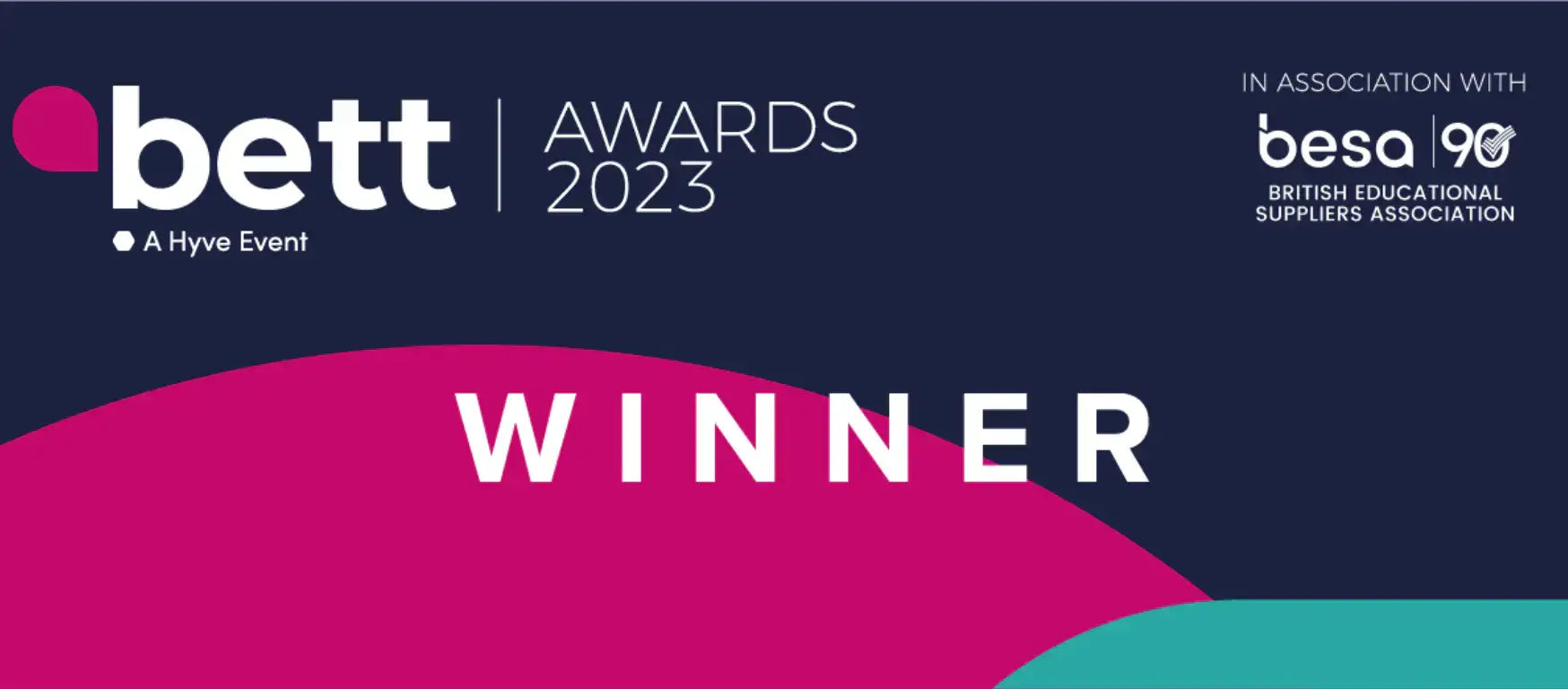 BETT Awards 2023 banner highlighting 'Winner' in association with BESA.