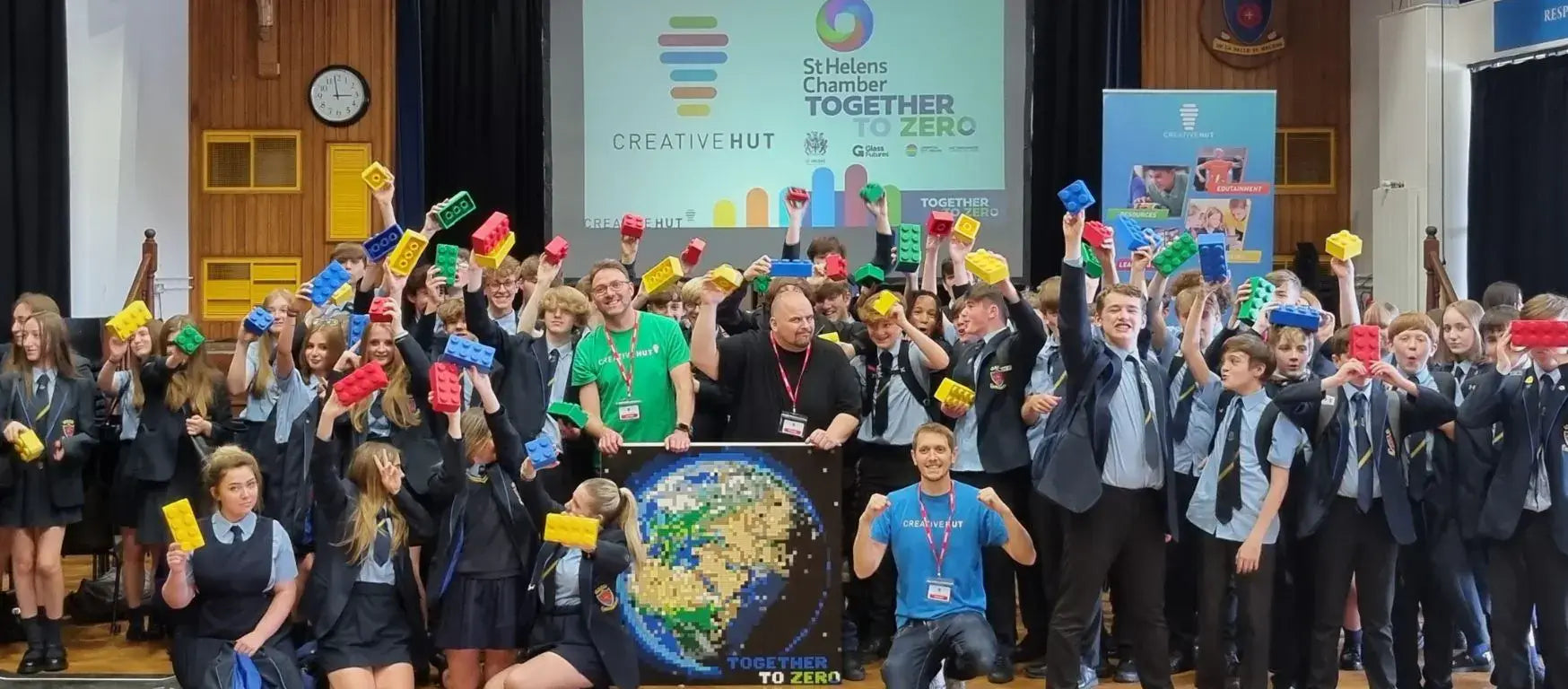 Students and facilitators celebrate STEAM education at the #TogetherToZero event by St Helens Chamber.