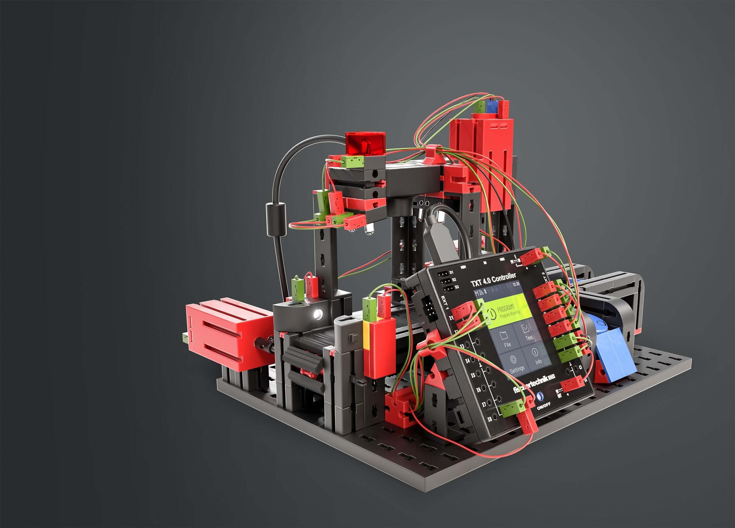 3D model of a STEM coding robotics kit demonstrating AI technology and interactive programming features.
