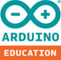 Arduino Education logo featuring the infinity symbol and text emphasizing learning and innovation.