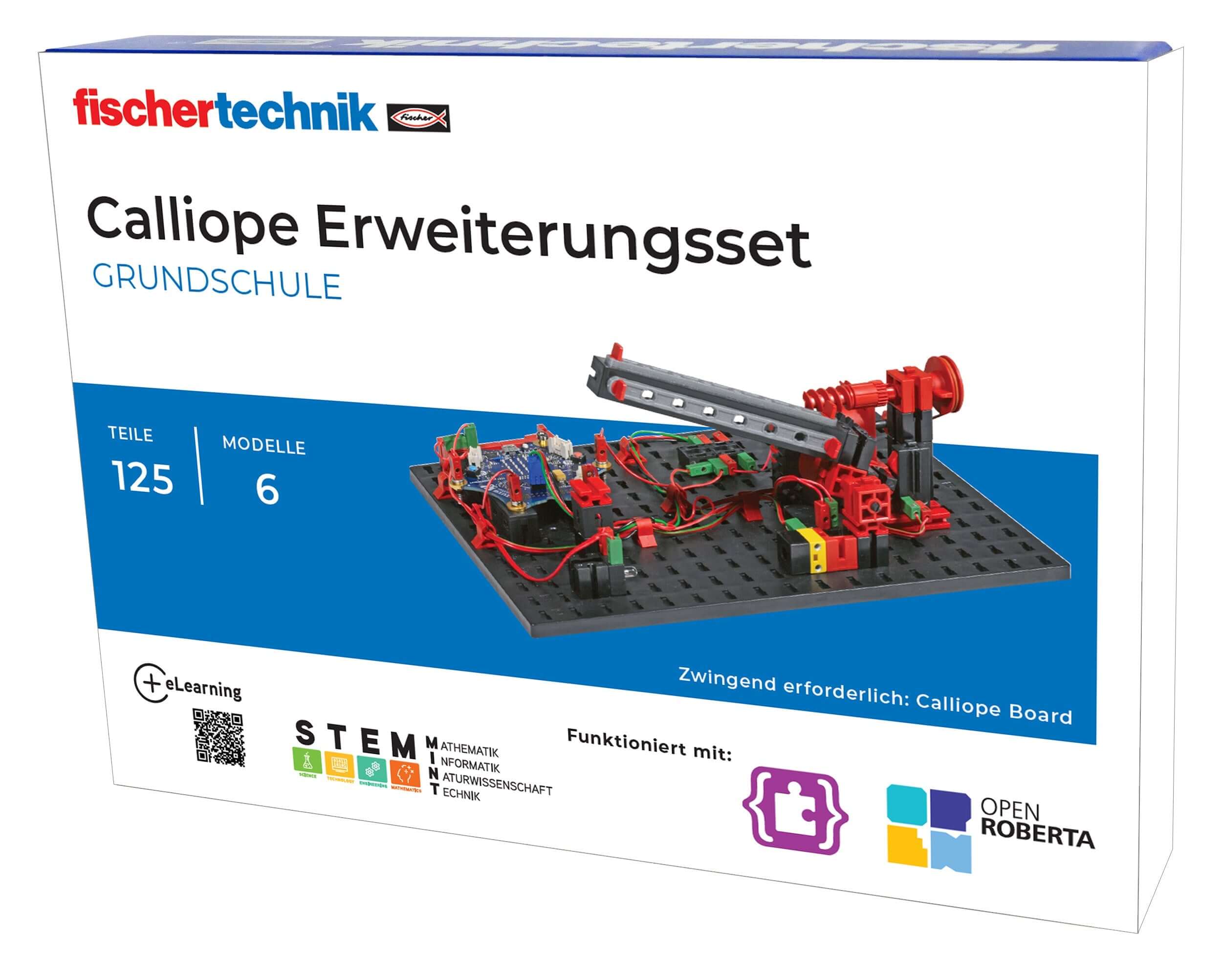 Calliope Starter Set for elementary school programming, featuring 125 pieces and 6 models for STEM learning.