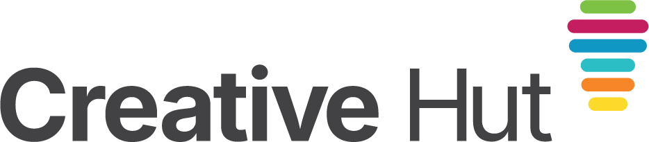 Creative Hut logo featuring colorful stacks symbolizing creativity and innovation.