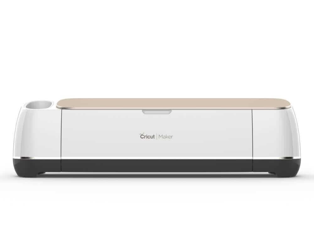 Cricut Maker® in Champagne color, a versatile smart cutting machine for DIY projects and crafts.
