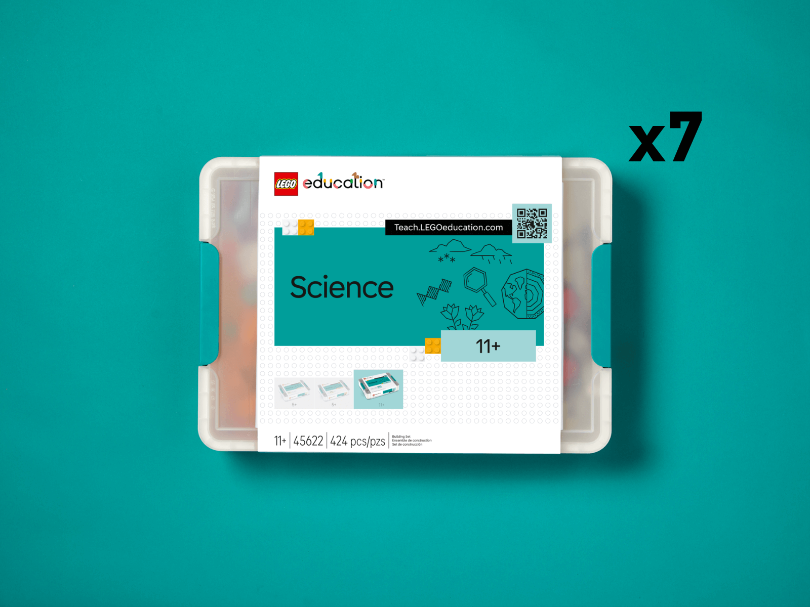 LEGO® Education Science kit for Year 7-9, includes 7 hands-on learning kits for interactive science education.