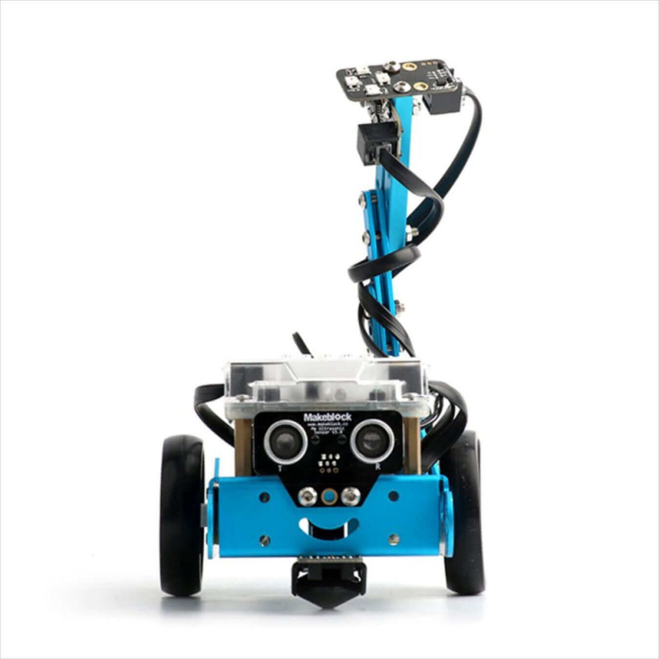 Makeblock mBot add-on pack featuring interactive light and sound sensors for customizable robotics.