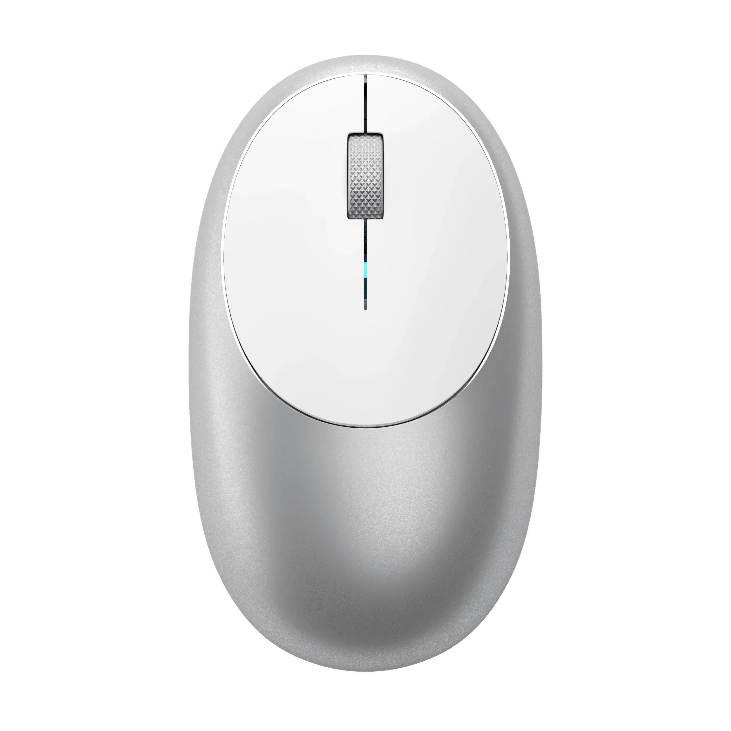 Satechi M1 Bluetooth Wireless Mouse in silver with ergonomic design and optical scroll wheel.