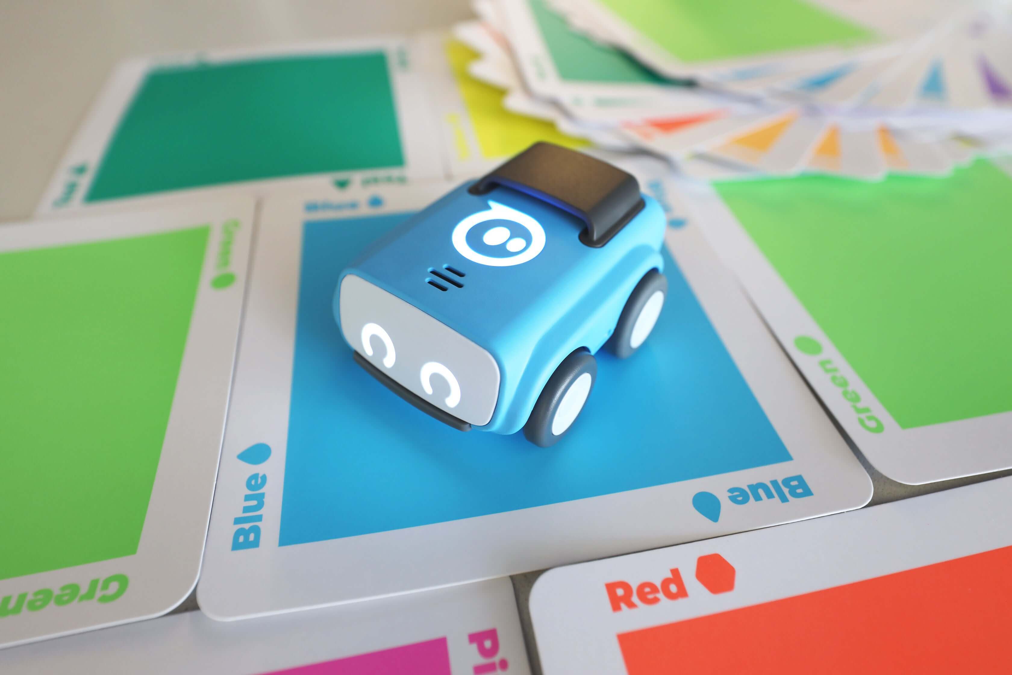 Sphero indi™ robot on color cards, promoting STEAM learning and imaginative play for kids.