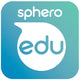Sphero EDU logo, featuring a blue-green gradient background with white text and design elements.
