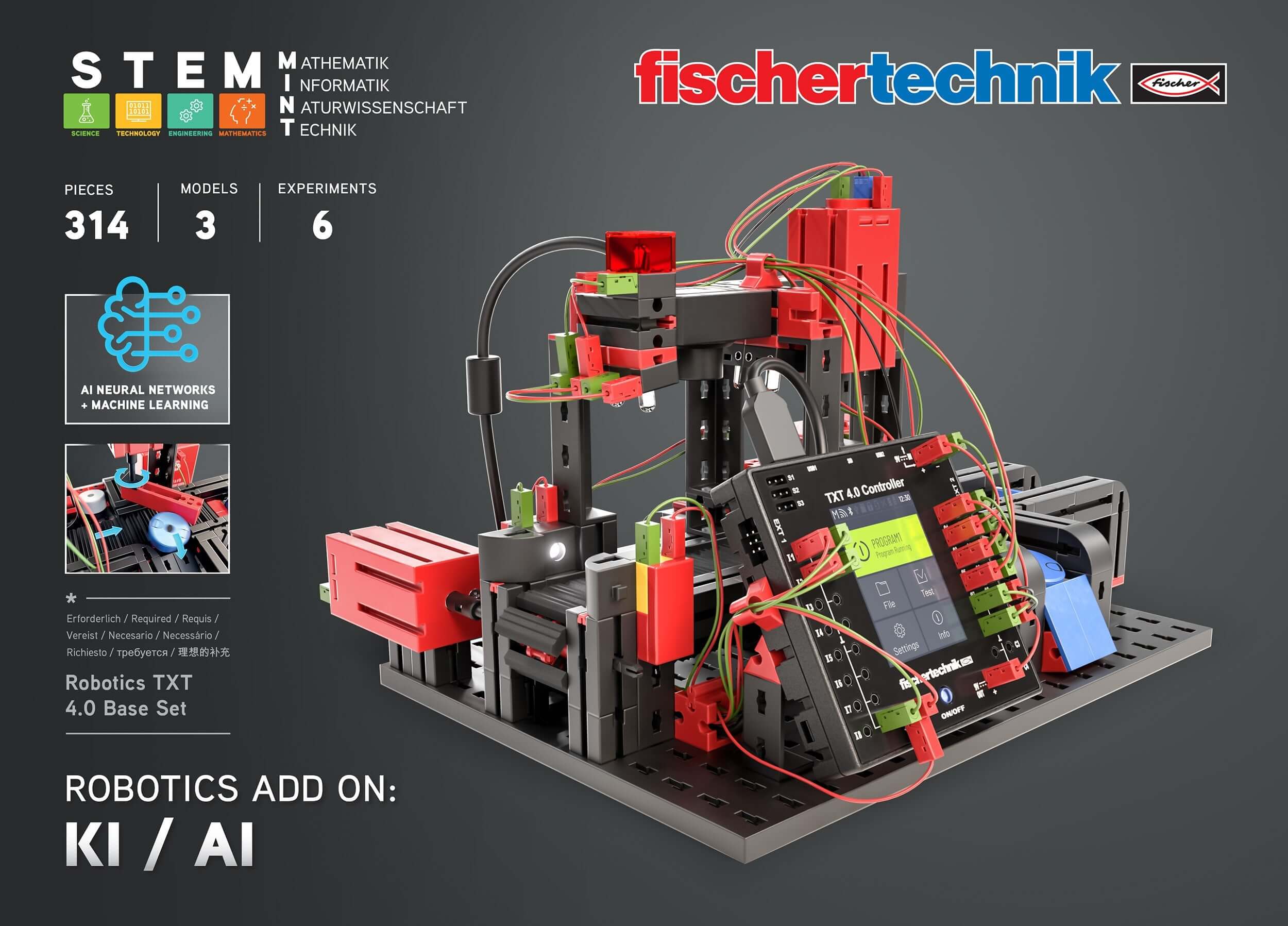STEM Coding Ultimate Add On AI product image with robotics kit, showcasing models, components, and experiments involved.