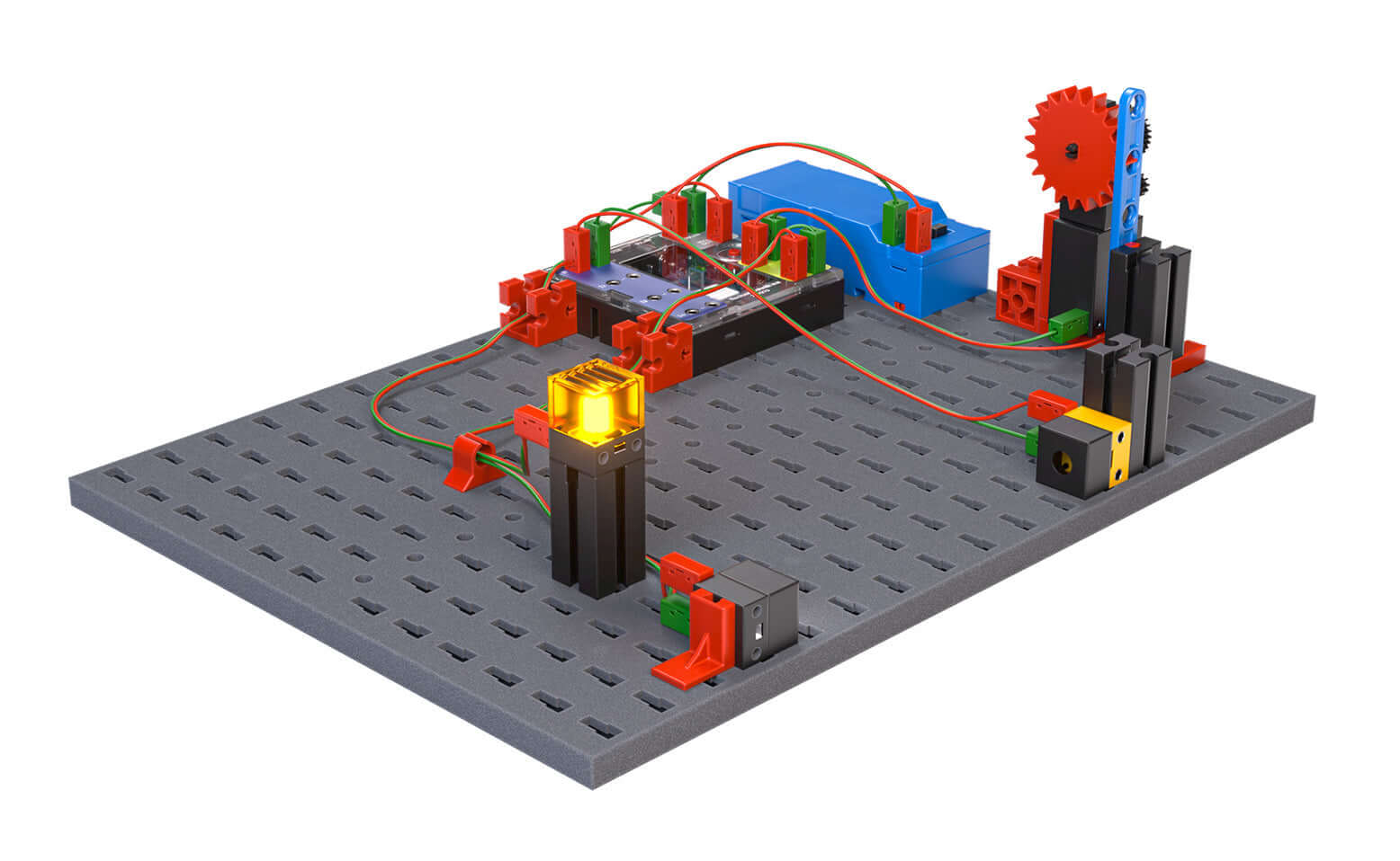 STEM Coding Pro robotics kit featuring colorful components and Li Ion battery for hands-on learning