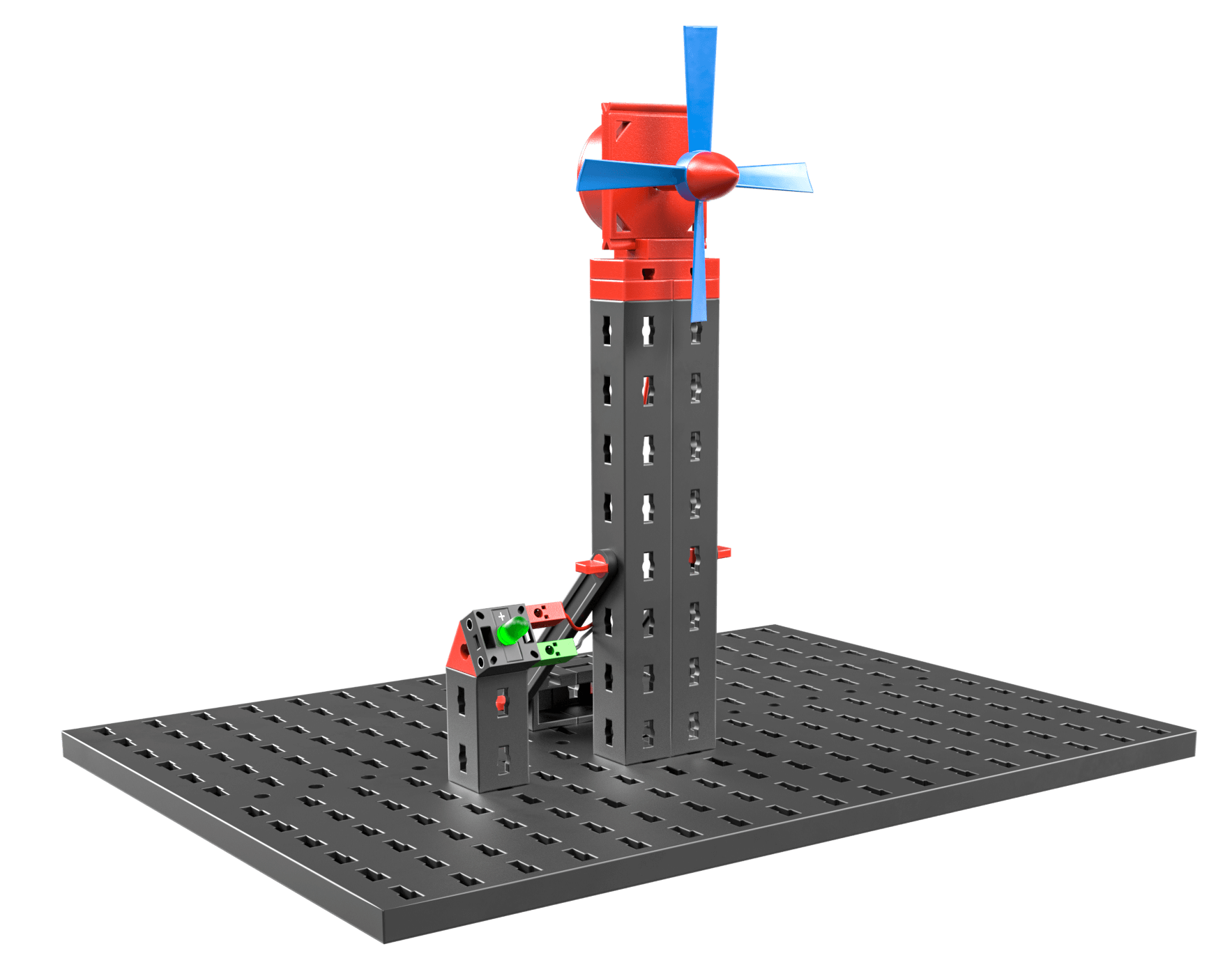 STEM renewable energies model featuring a wind turbine and energy generation components.