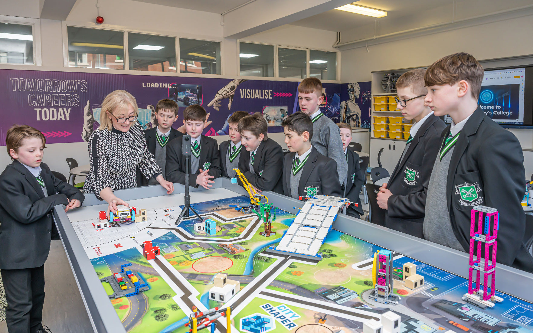 Students engage in hands-on learning at St Malachy's College digital creative hub, exploring robotics and design.