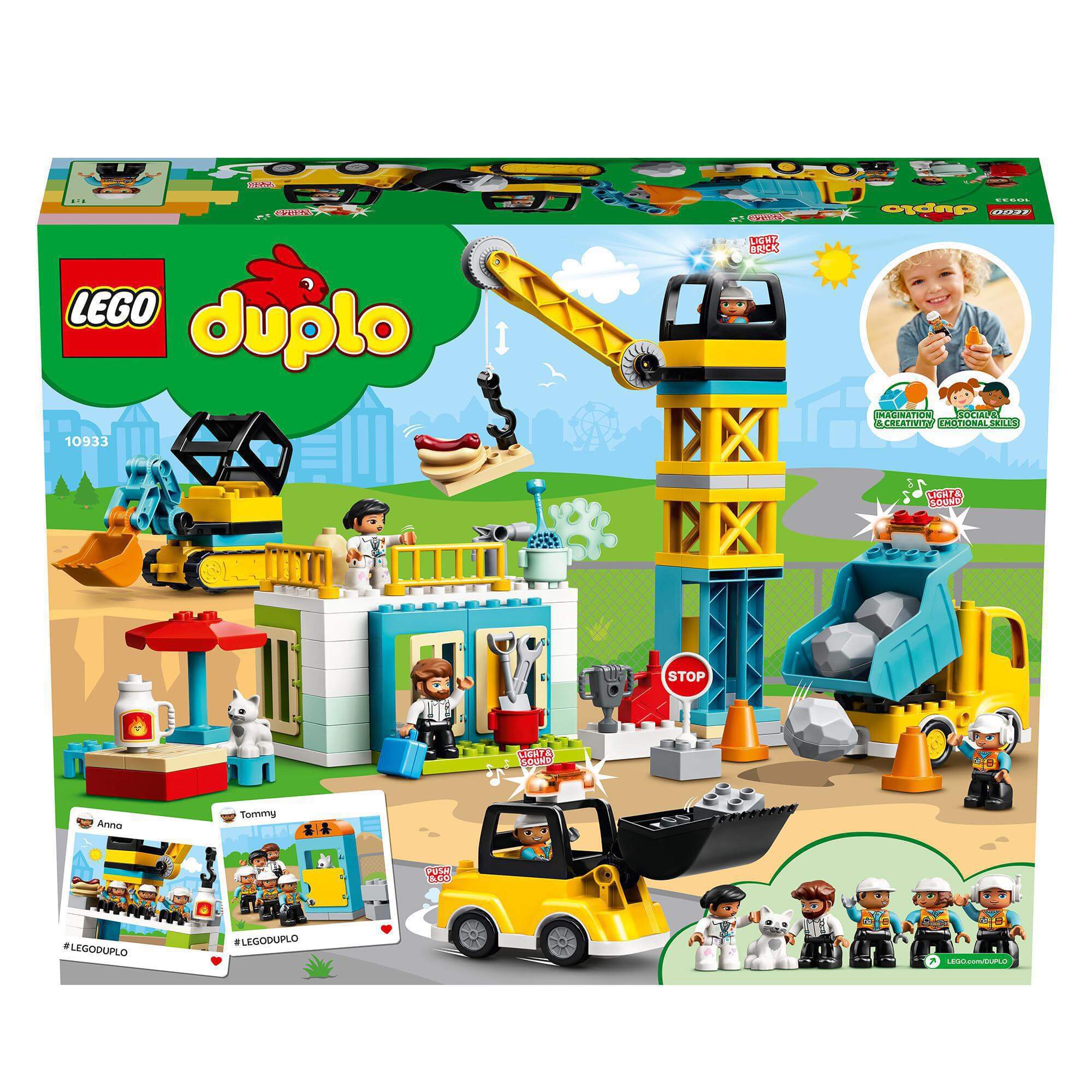 LEGO® DUPLO Town Tower Crane & Construction Set 10933