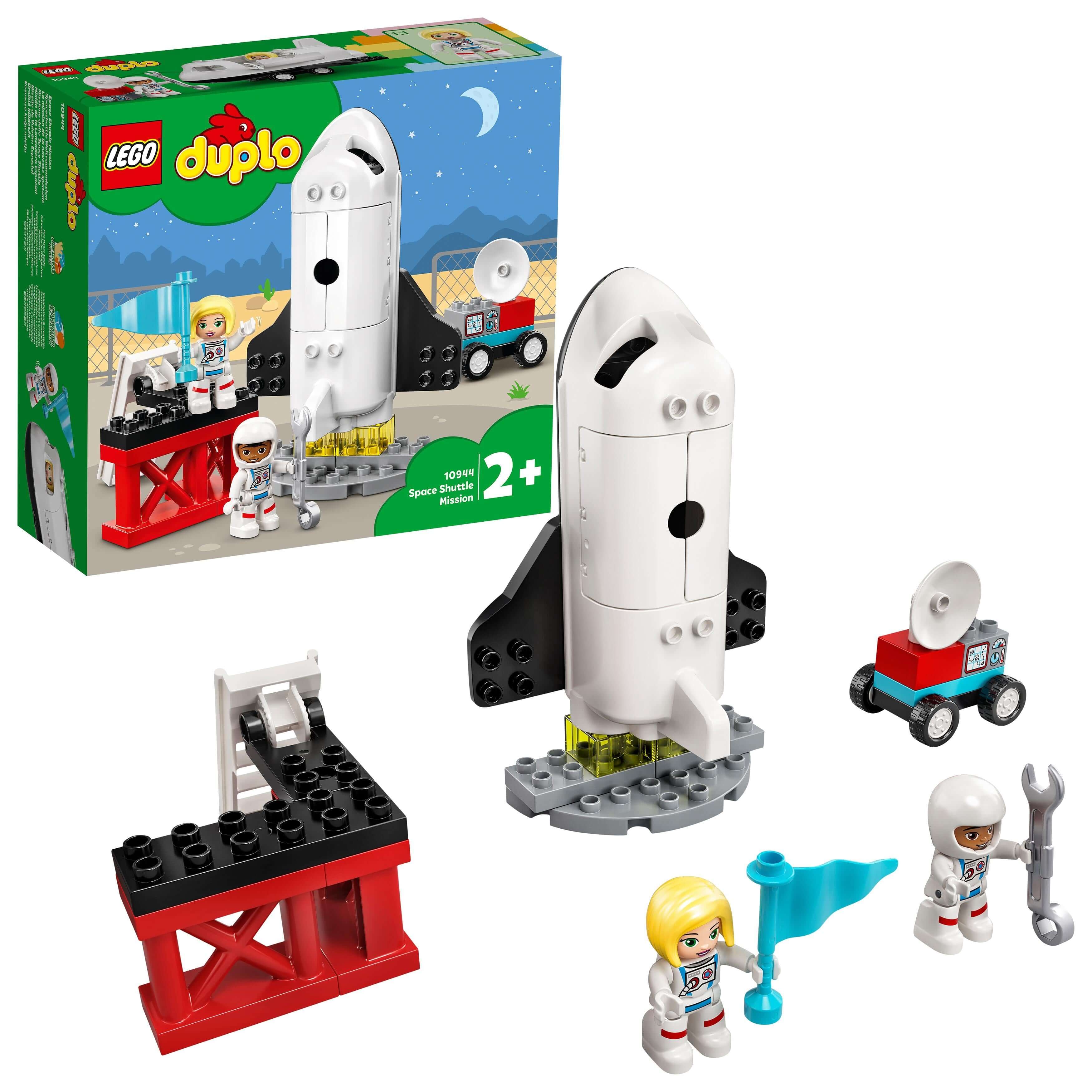 LEGO® DUPLO Town Space Shuttle Mission Set 10944 with rocket, astronauts, and accessories for imaginative play.
