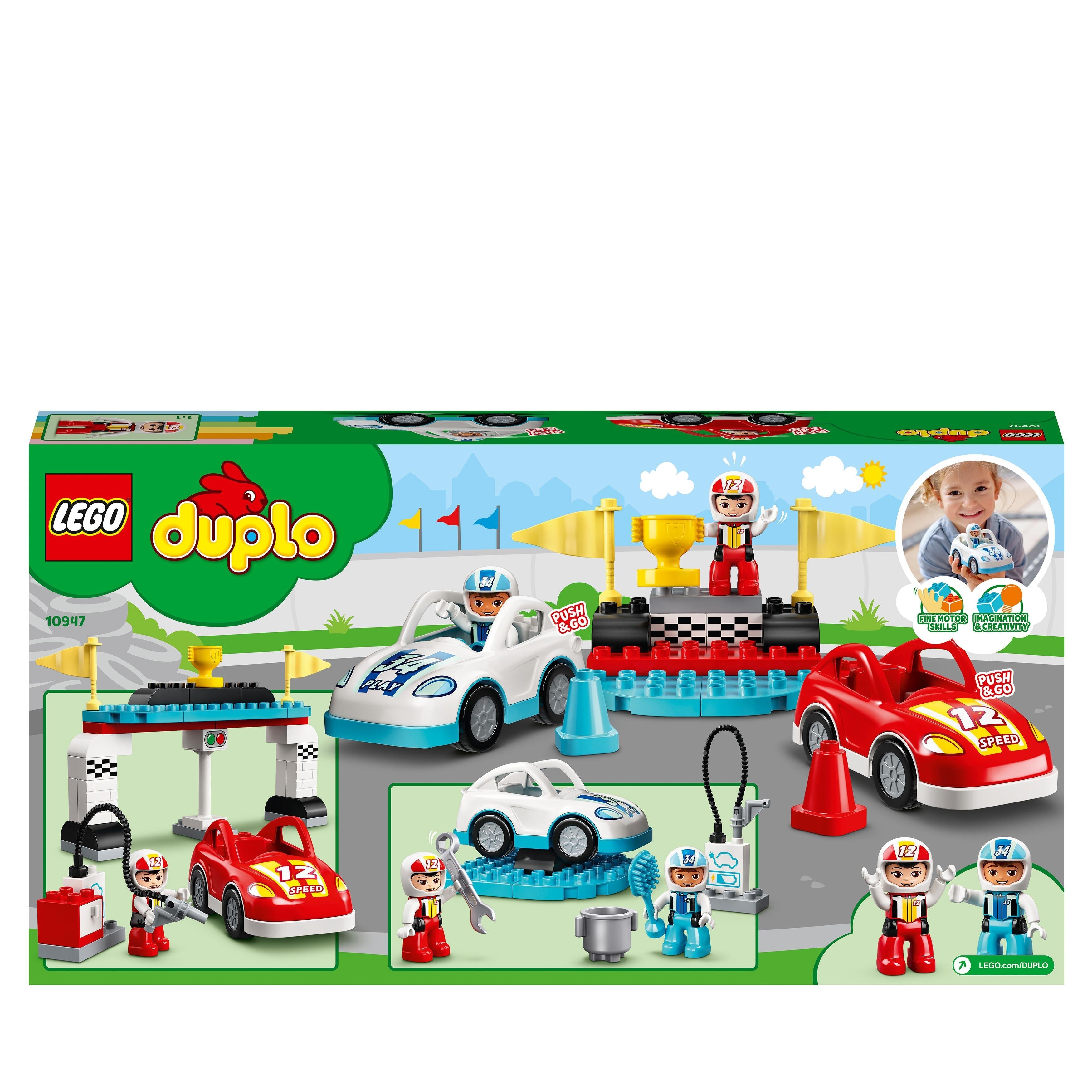 LEGO® DUPLO Town Race Cars Toy for Toddlers 10947