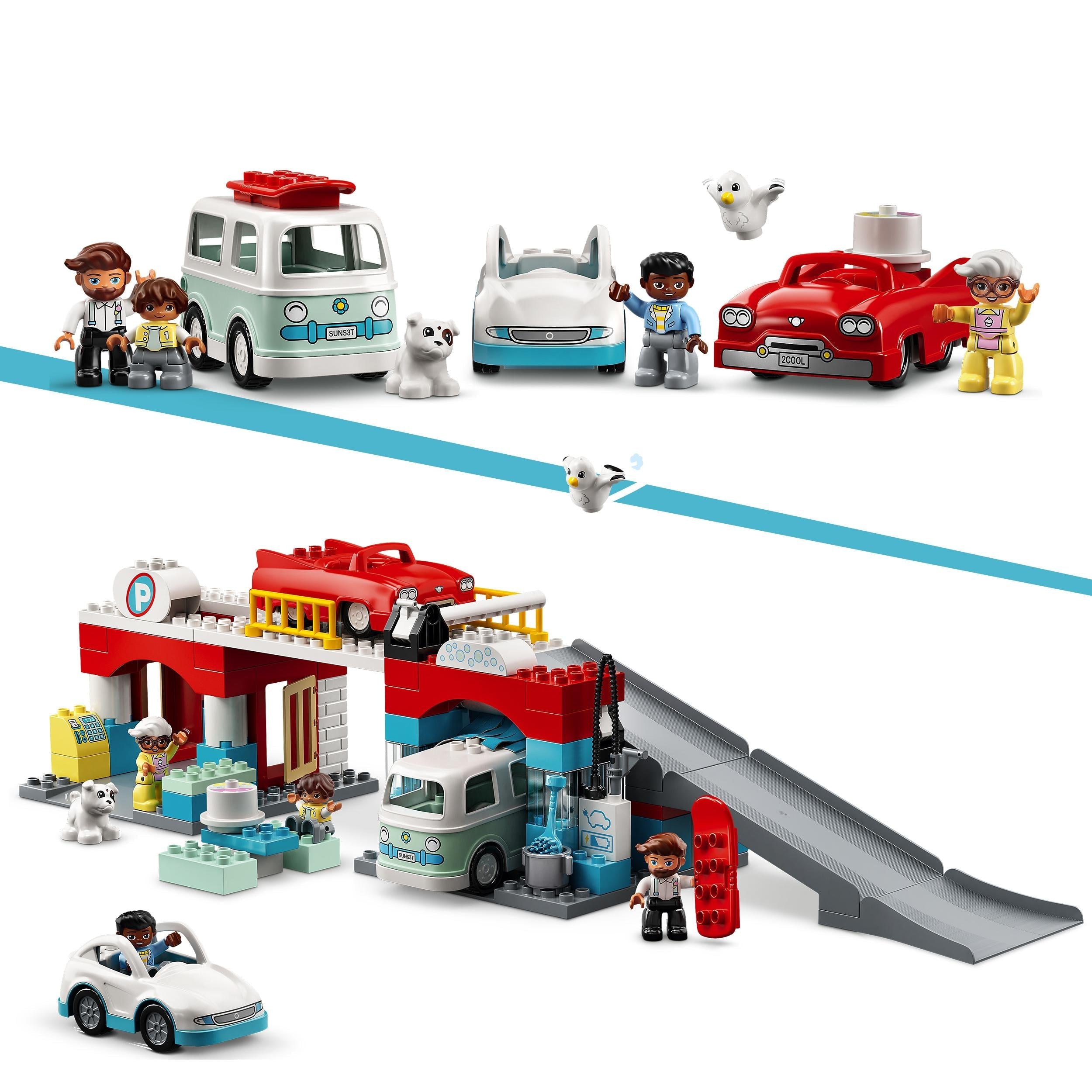 LEGO® DUPLO Car Park and Car Wash Toddlers Toy 10948
