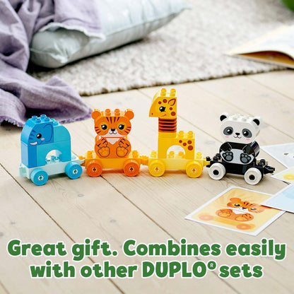 LEGO® DUPLO My First Animal Train Toy 10955 with colorful animals, perfect for toddlers to build and play.