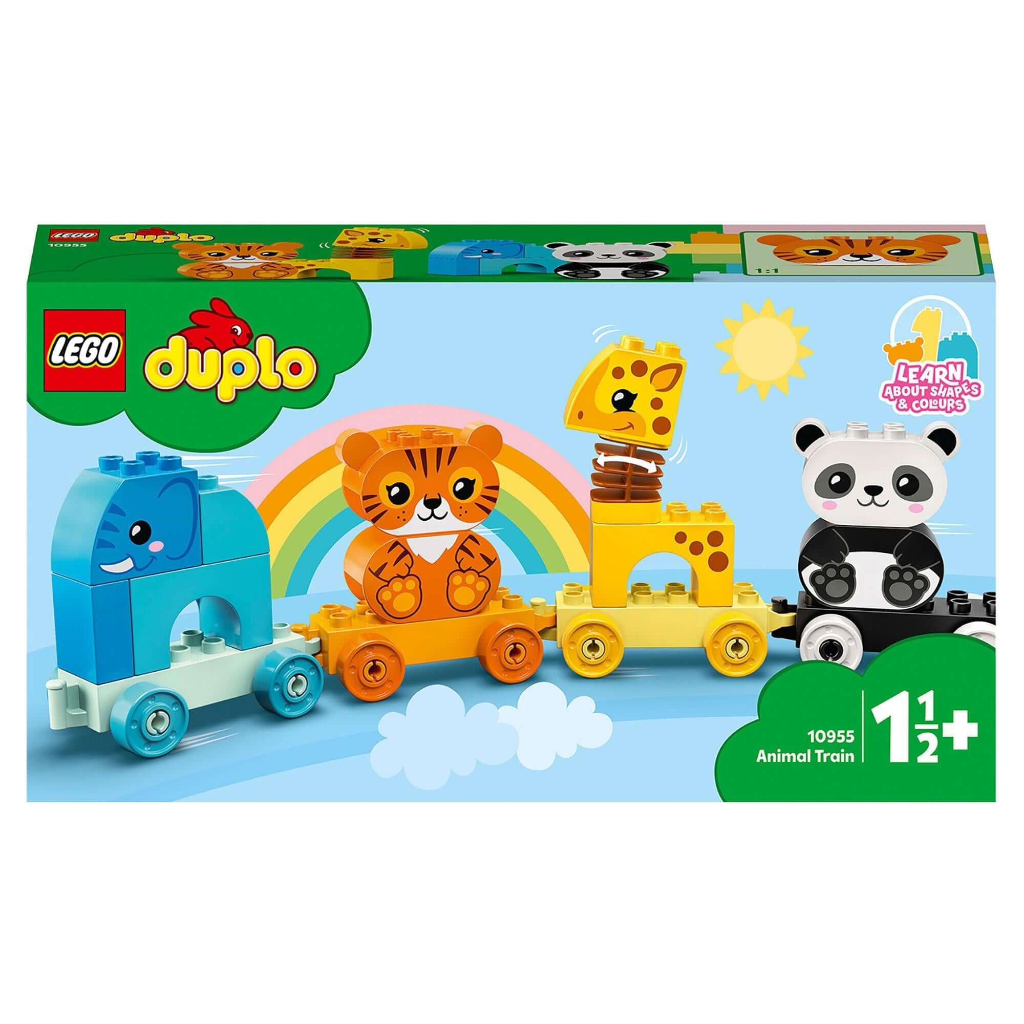 LEGO® DUPLO My First Animal Train Toy 10955 featuring colorful animals and a pull-along train for toddlers.