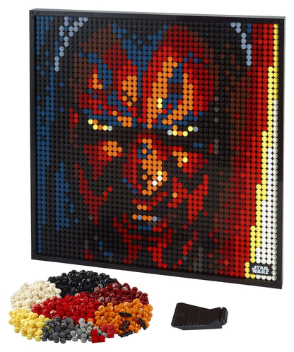 LEGO® Art Star Wars The Sith 3in1 wall art set featuring Darth Maul design with colorful studs and building accessories.