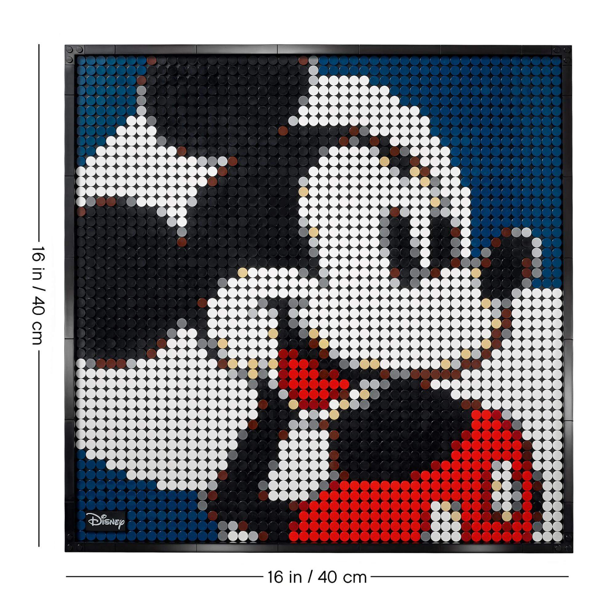 LEGO® Art Disney's Mickey Mouse Poster Set 31202, colorful wall art featuring Mickey Mouse in a 16x16 inch design.