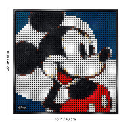 LEGO® Art Disney's Mickey Mouse Poster Set 31202, colorful wall art featuring Mickey Mouse in a 16x16 inch design.