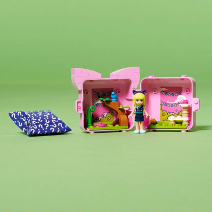LEGO Friends Stephanie's Cat Cube Playset featuring a minidoll and colorful accessories for cat lovers.