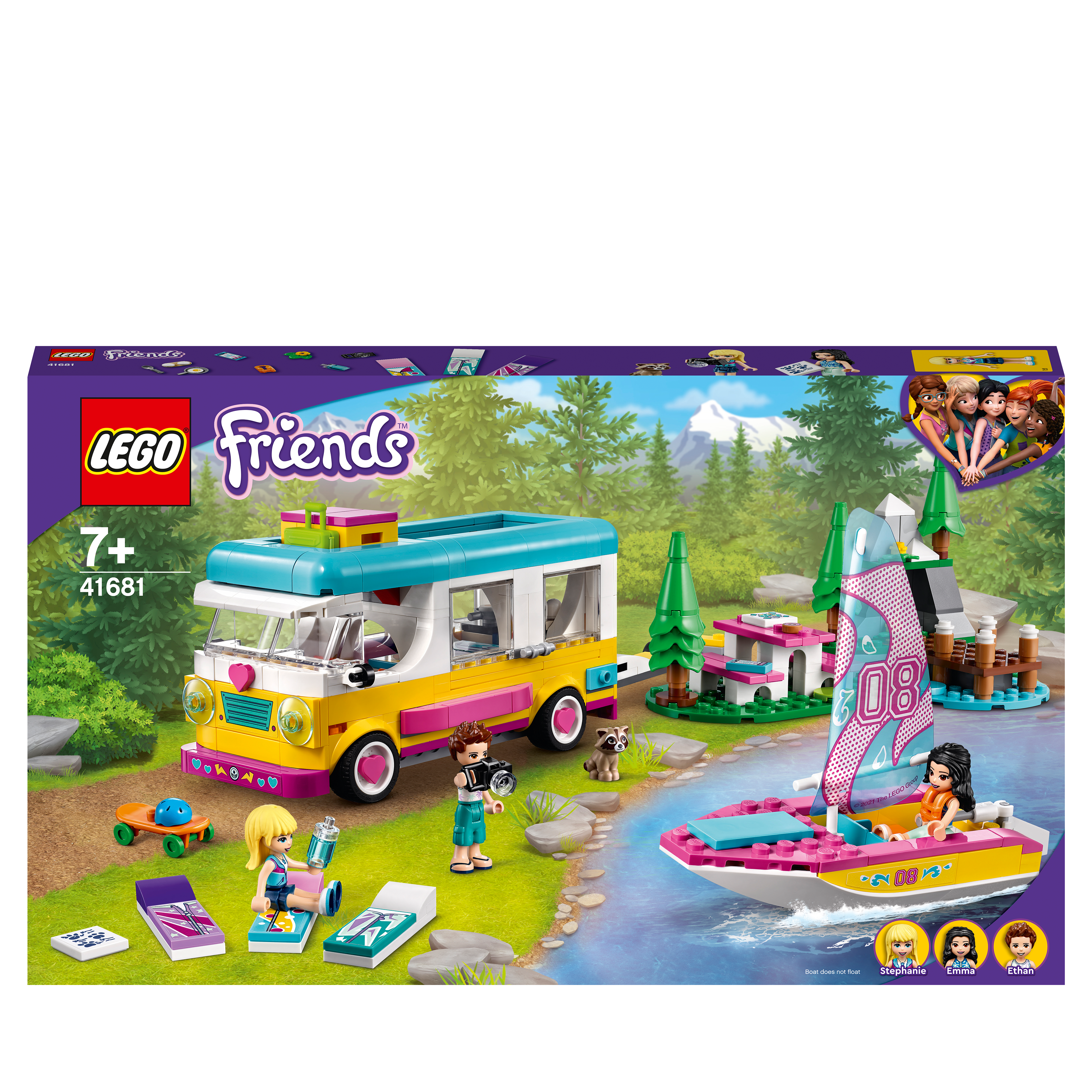 LEGO® Friends Forest Camper Van & Sailboat Set 41681