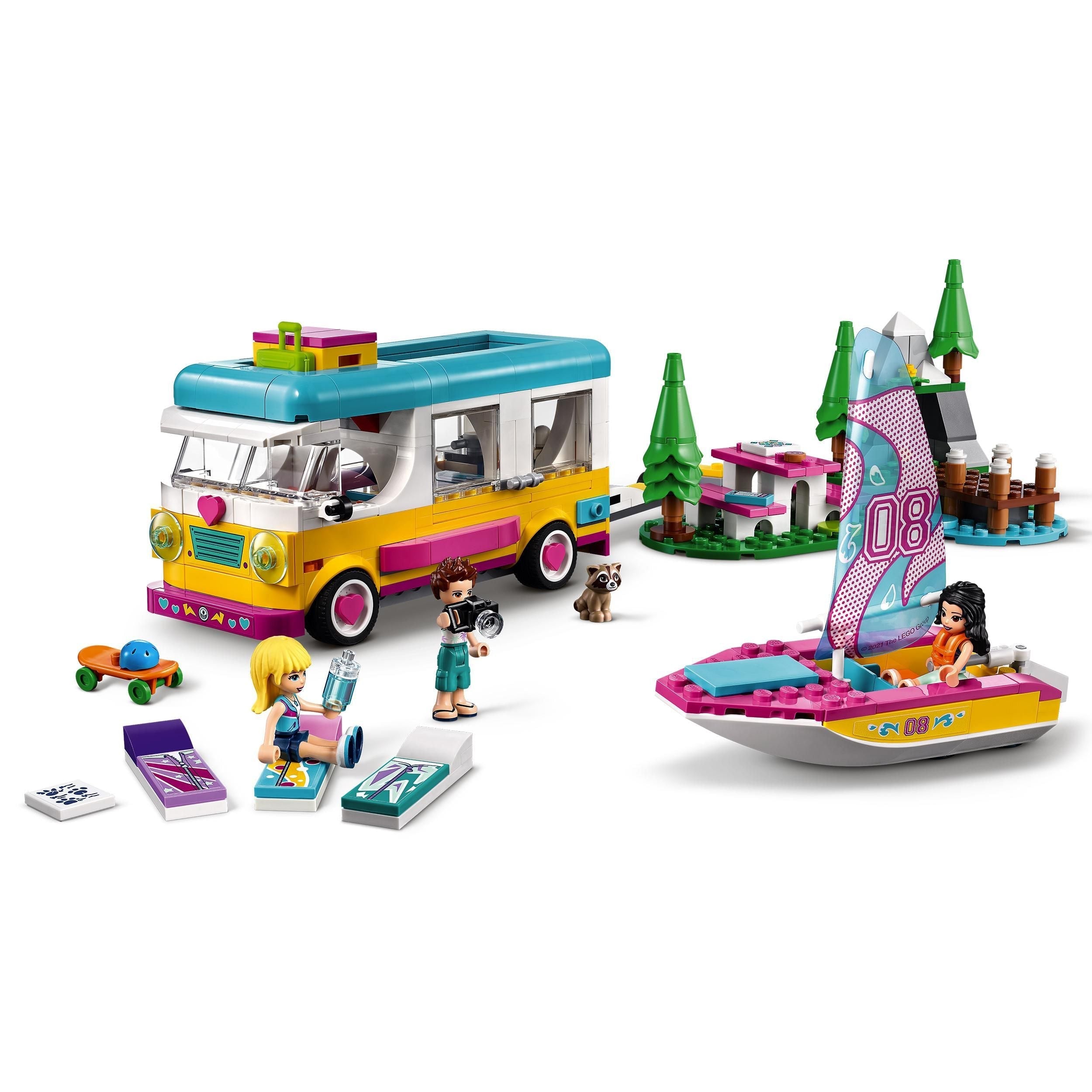 LEGO® Friends Forest Camper Van & Sailboat Set 41681