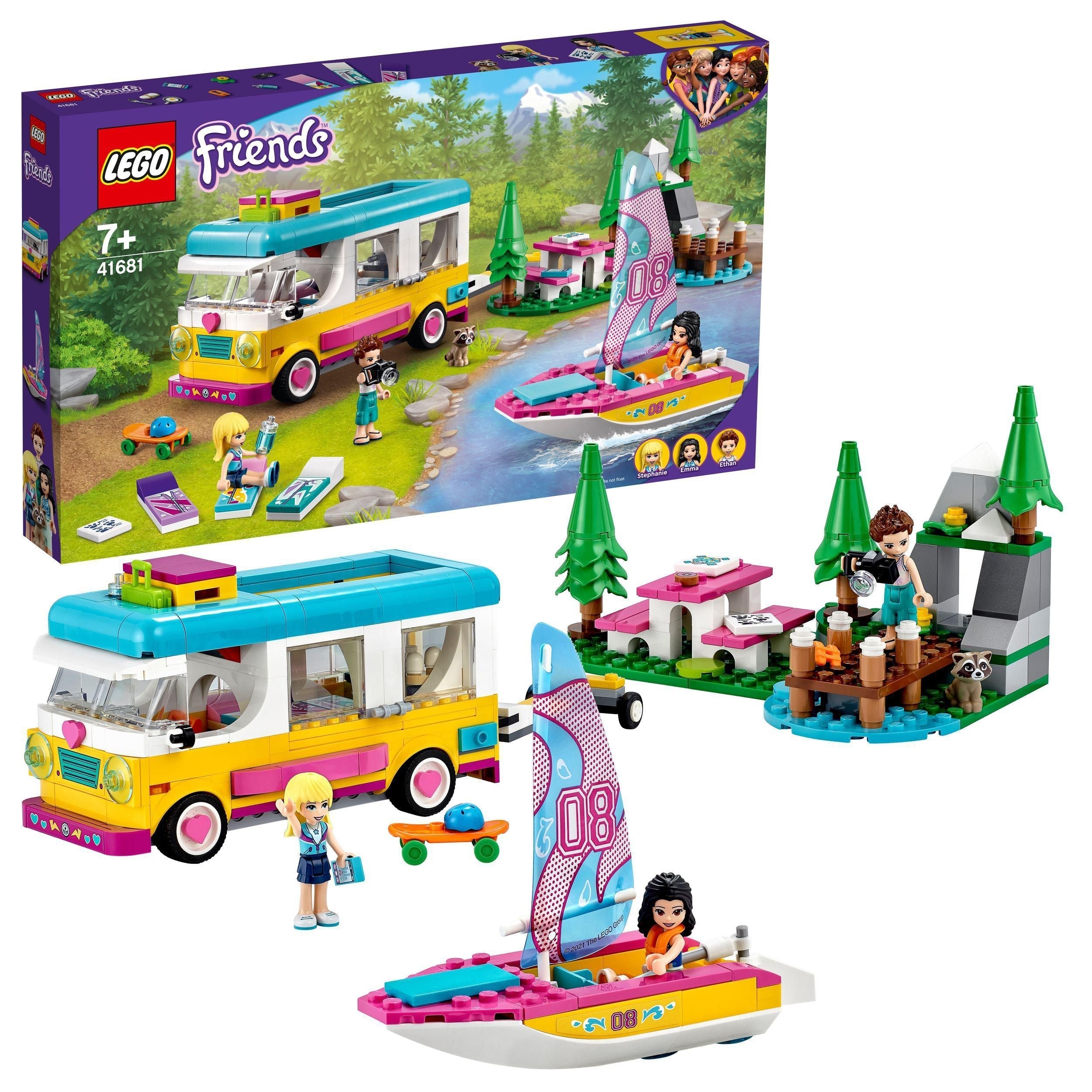 LEGO® Friends Forest Camper Van & Sailboat Set 41681