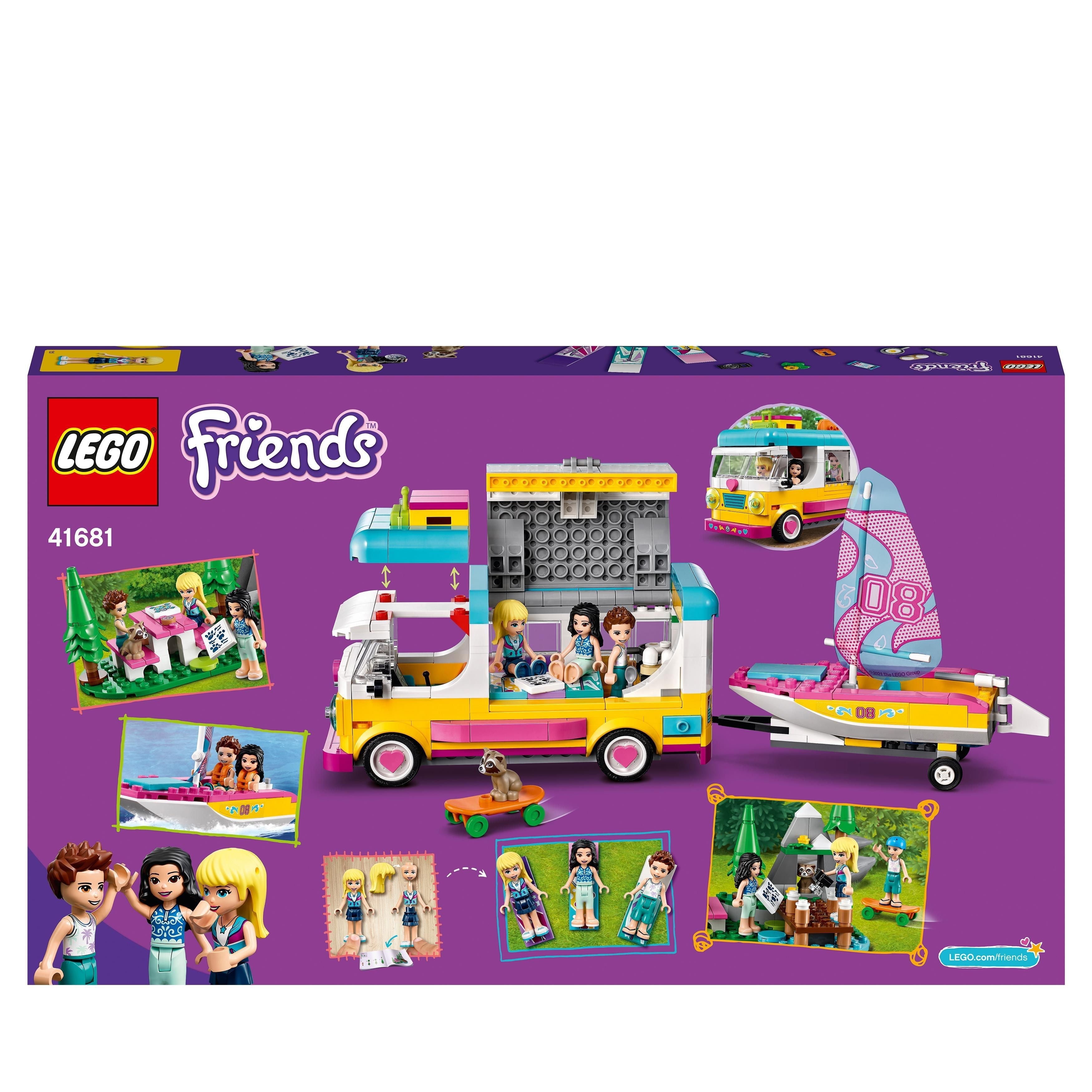 LEGO® Friends Forest Camper Van & Sailboat Set 41681