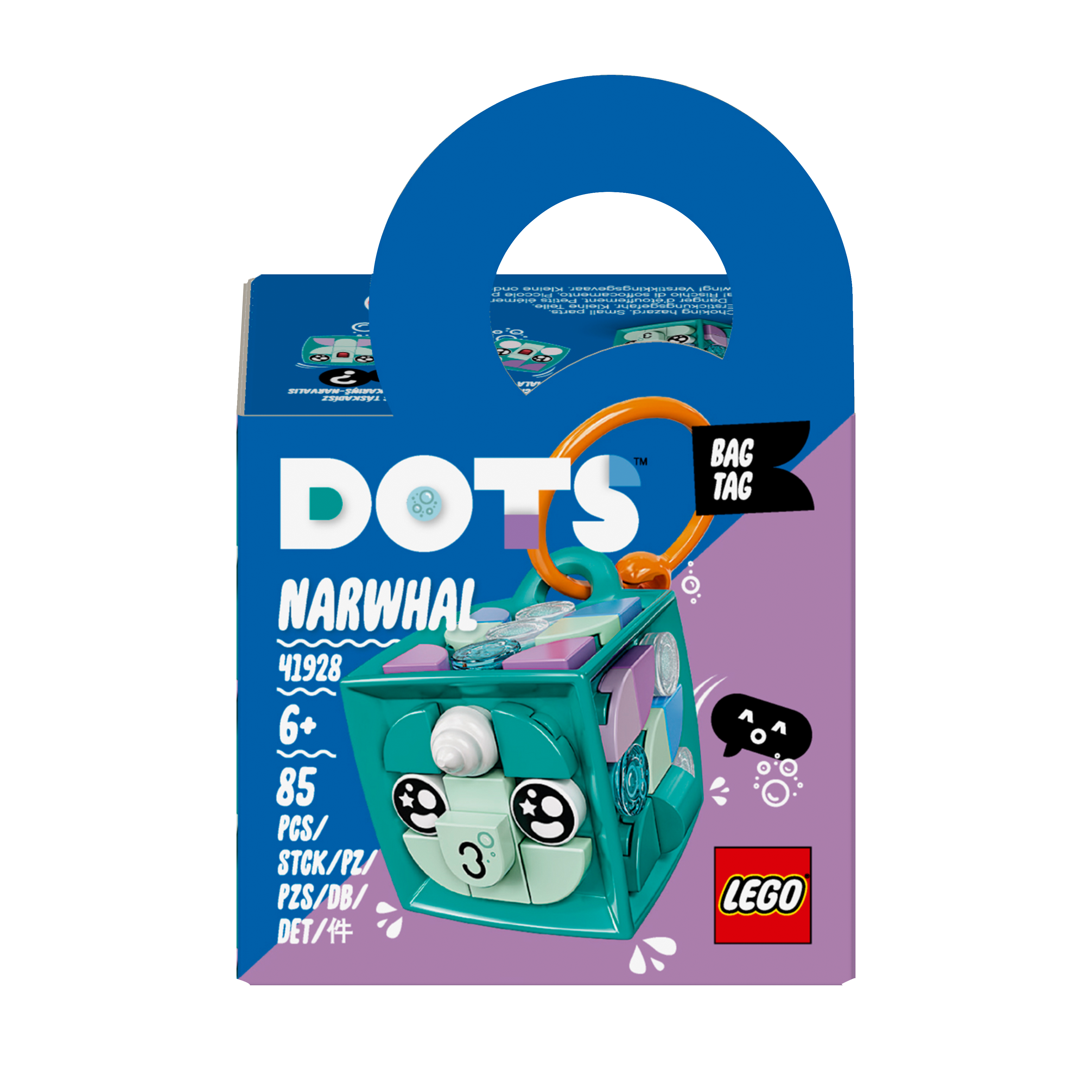 LEGO® DOTS Bag Tag Narwhal Craft Set for Kids 41928