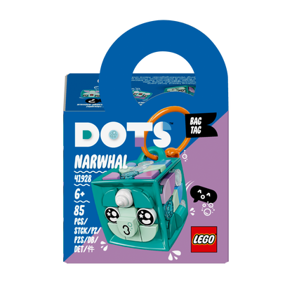 LEGO® DOTS Bag Tag Narwhal Craft Set for Kids 41928