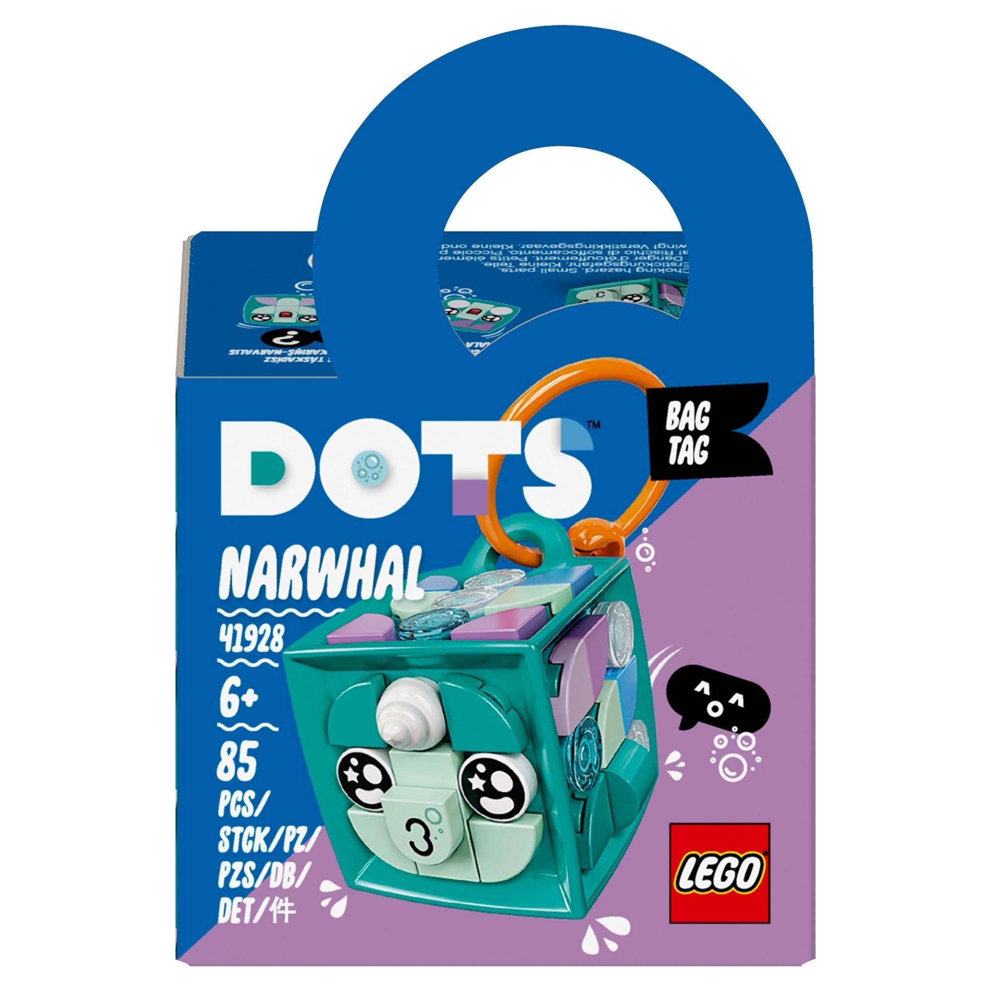 LEGO® DOTS Bag Tag Narwhal Craft Set for Kids 41928