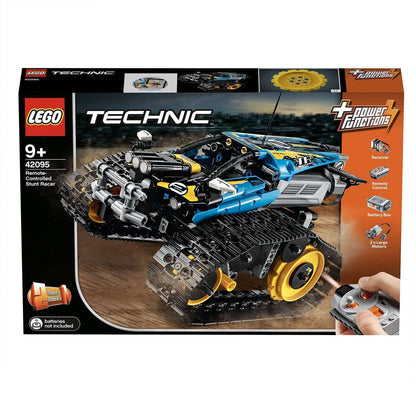 LEGO Technic Stunt Racer RC Car Toy 42095 packaging showcasing remote-controlled features and design.