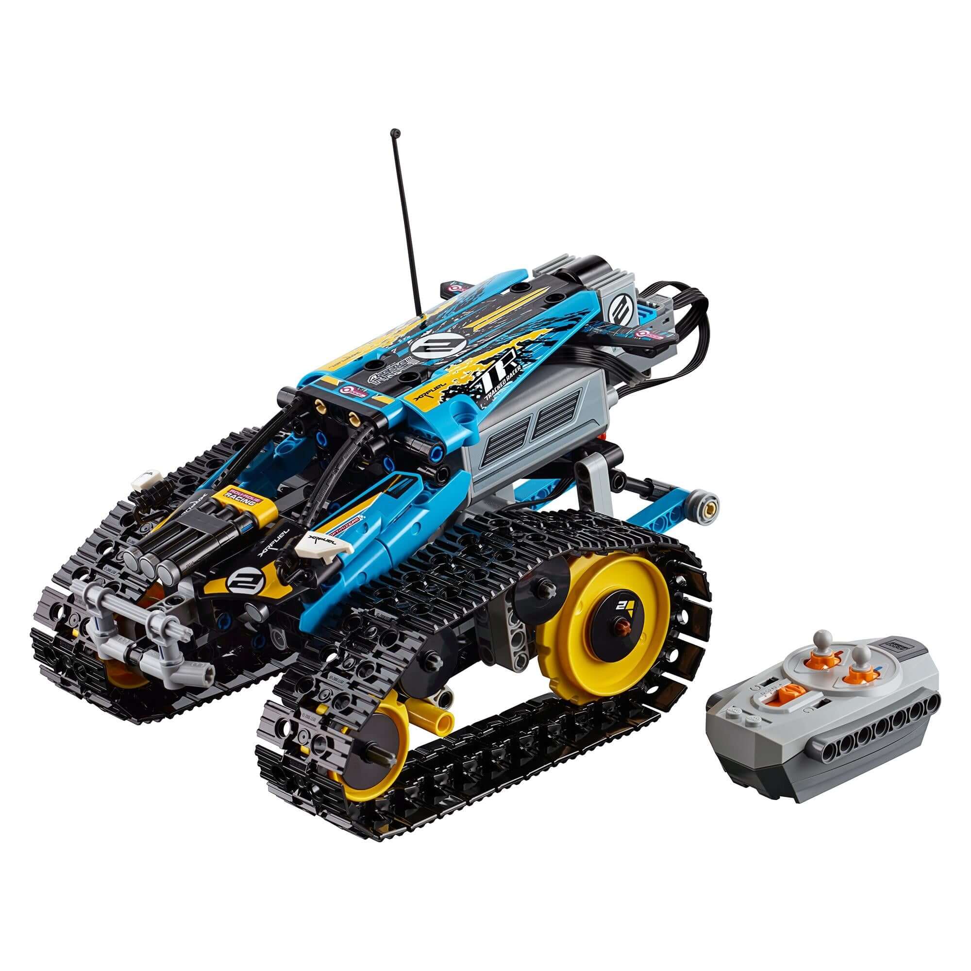 LEGO Technic Stunt Racer RC Car Toy 42095 with remote control, ideal for young builders and racing fans.