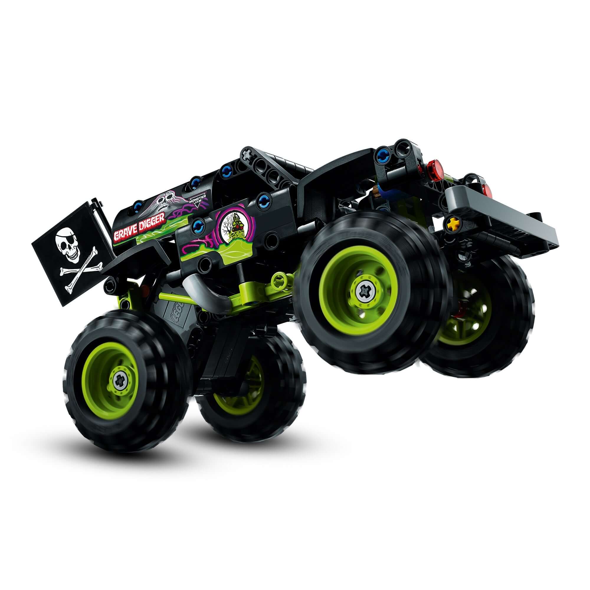LEGO Technic Monster Jam Grave Digger Toy 42118 showcasing an exciting monster truck design with large wheels and flag.