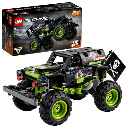 LEGO Technic Monster Jam Grave Digger Toy 42118, transforming truck to off-road buggy, perfect for young fans.