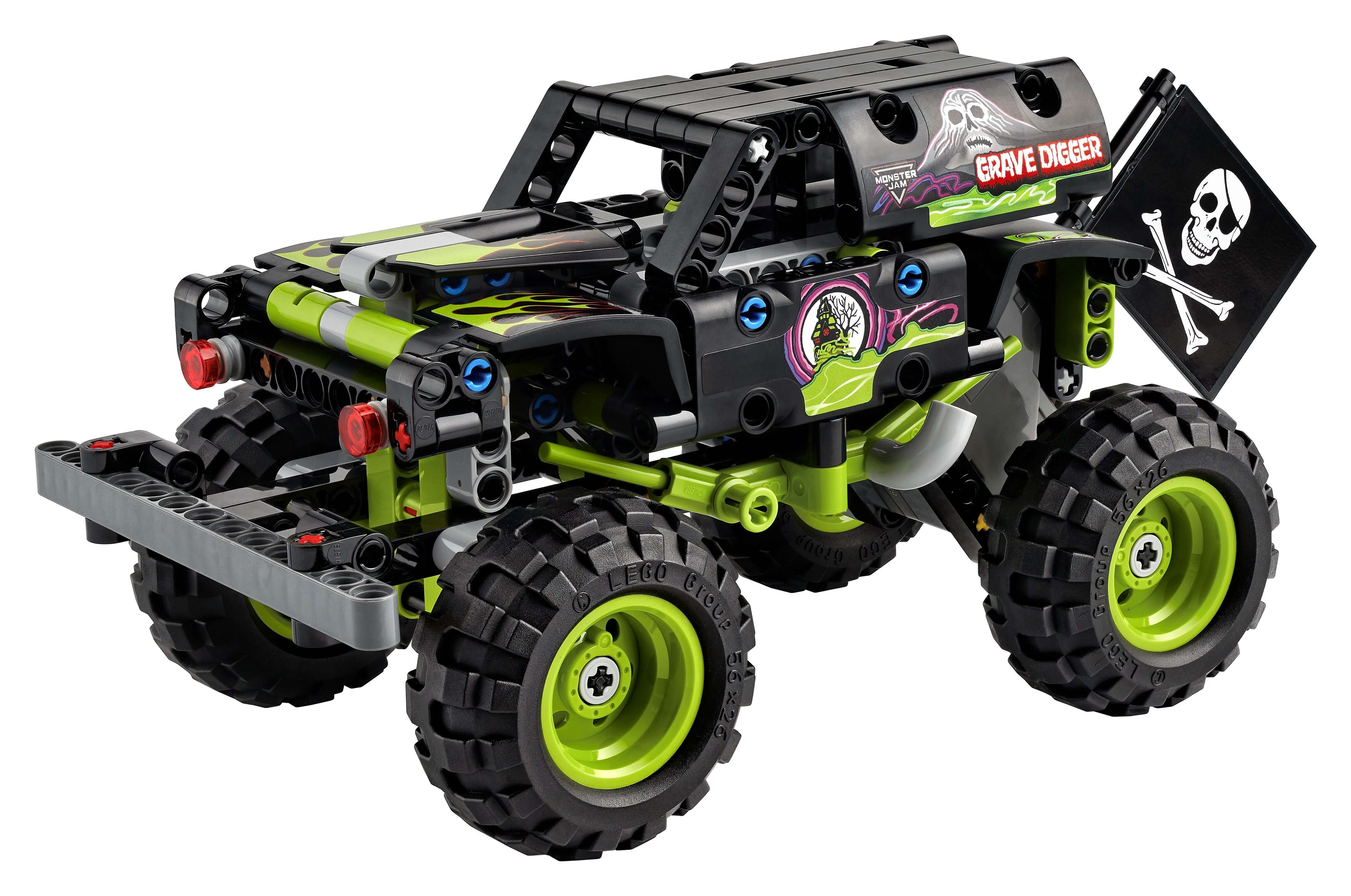 LEGO Technic Monster Jam Grave Digger Toy 42118, monster truck model with off-road buggy, building fun for kids.