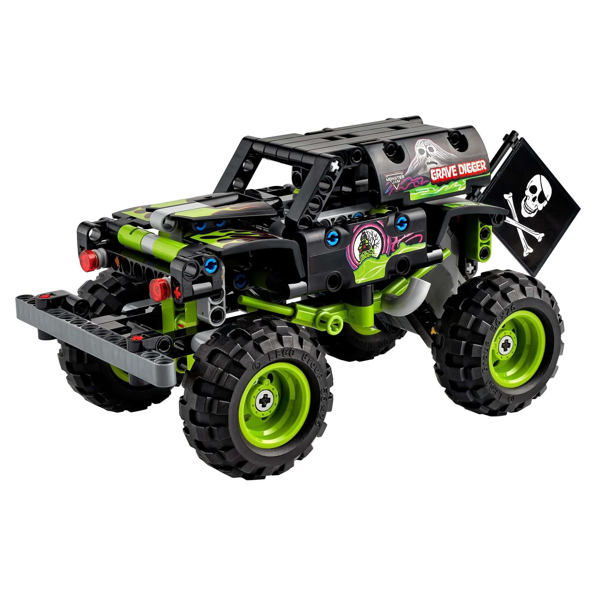 LEGO Technic Monster Jam Grave Digger 42118 toy truck with off-road buggy design and vibrant colors.