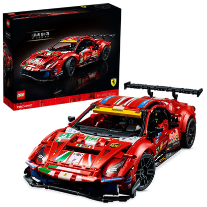 LEGO Technic Ferrari 488 GTE AF Corse #51 set 42125, detailed racing car model, perfect for building enthusiasts.