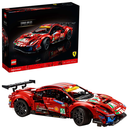 LEGO Technic Ferrari 488 GTE AF Corse #51 Set 42125, detailed model car kit, perfect for racing enthusiasts.