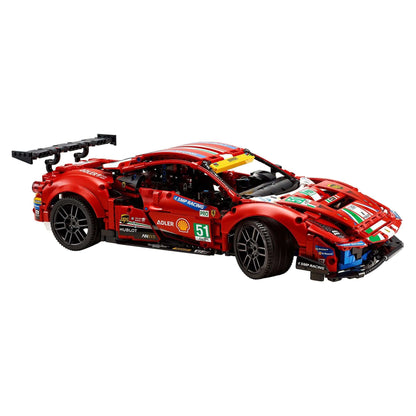 LEGO Technic Ferrari 488 GTE AF Corse #51 set 42125, detailed replica model of a race-winning sports car.