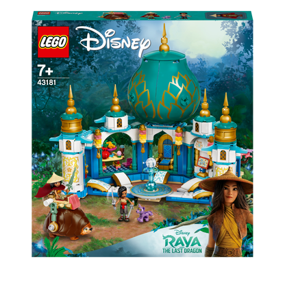 LEGO® Disney Raya and the Last Dragon Heart Palace Playset 43181 with minidolls and Tuk Tuk figures.