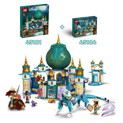 LEGO Disney Raya and the Heart Palace Playset 43181 featuring characters and playset elements from Disney's Raya and the Last Dragon.