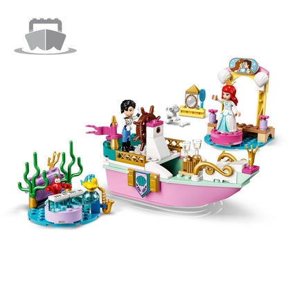 LEGO Disney Ariel’s Celebration Boat Toy 43191 with minidoll figures and colorful underwater scene.
