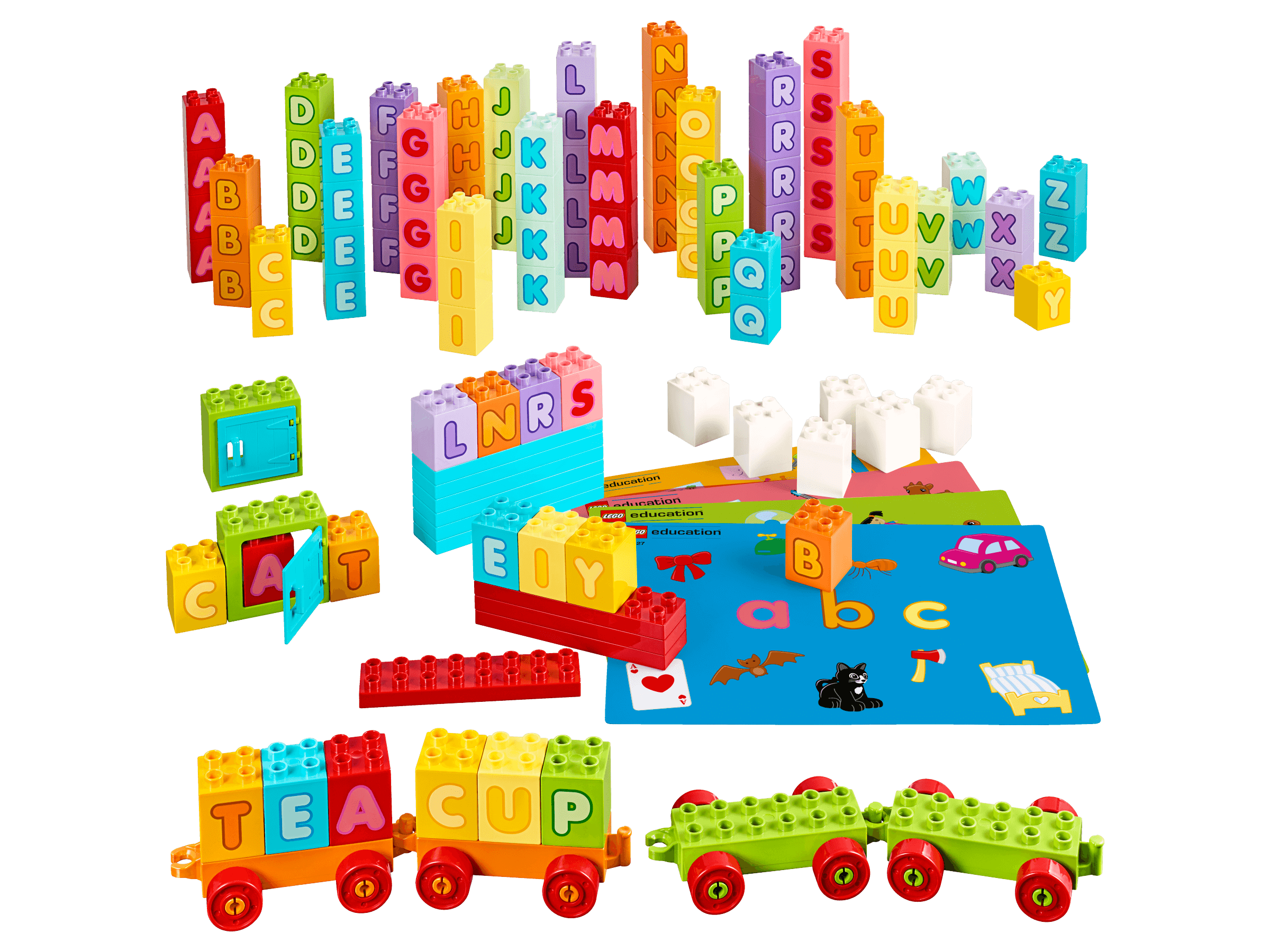 LEGO® Education Letters 45027 set features colorful letters and bricks for alphabet learning and creative play.