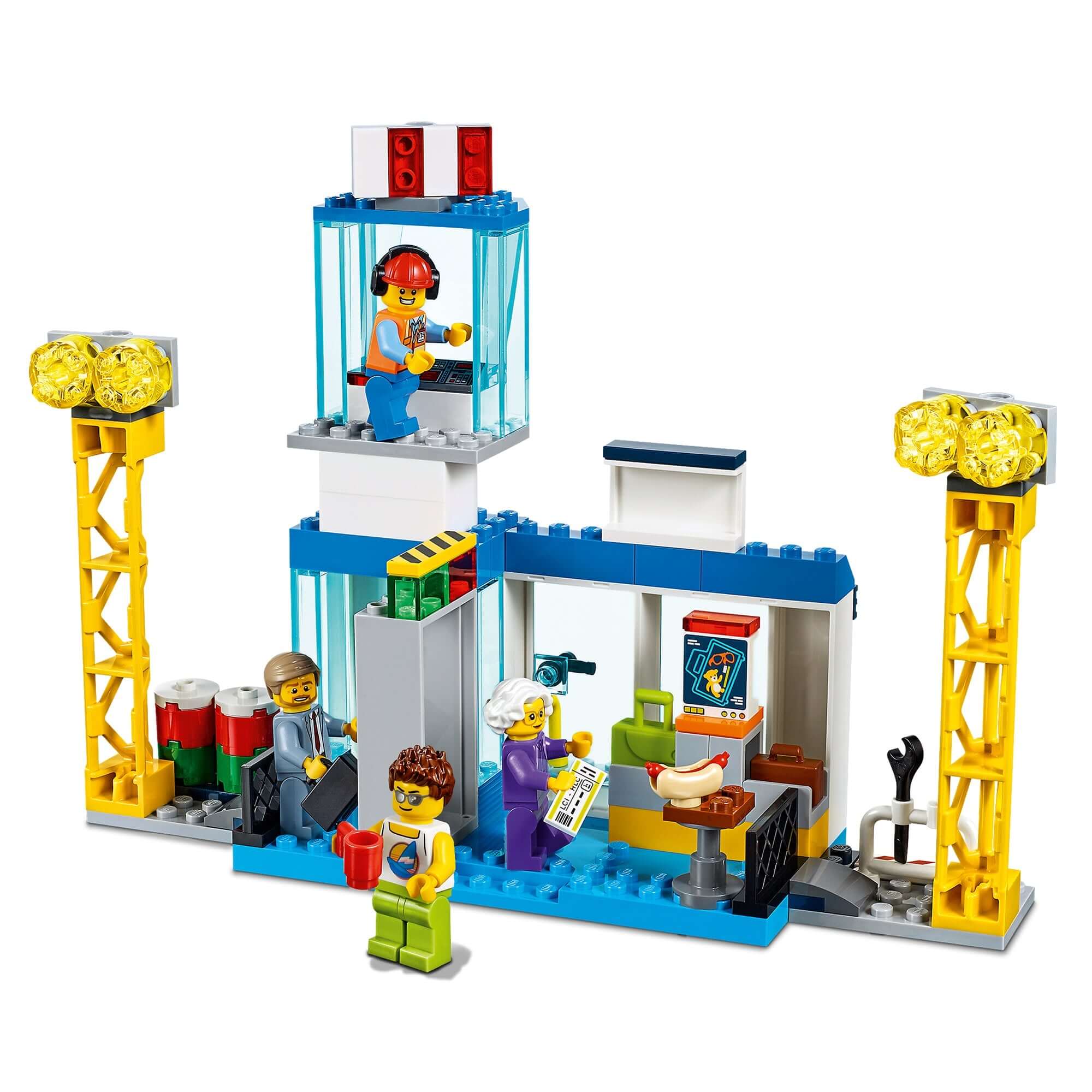 LEGO City 4+ Central Airport toy set with terminal, plane, and minifigures for imaginative play.