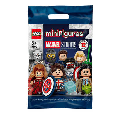 LEGO® Minifigures Marvel Studios Building Set 71031 packaging featuring 12 detailed characters with accessories.