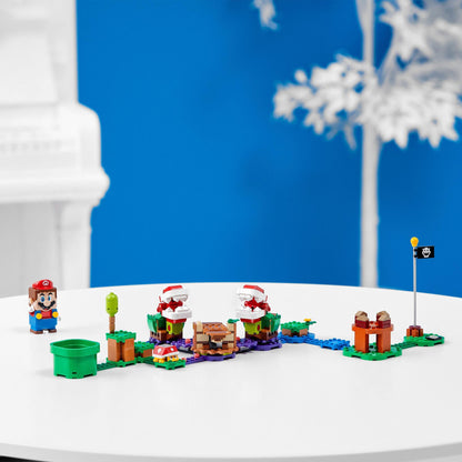 LEGO® Super Mario Piranha Plant Expansion Set 71382 with Mario figure, Piranha Plants, and Soda Jungle scenery.